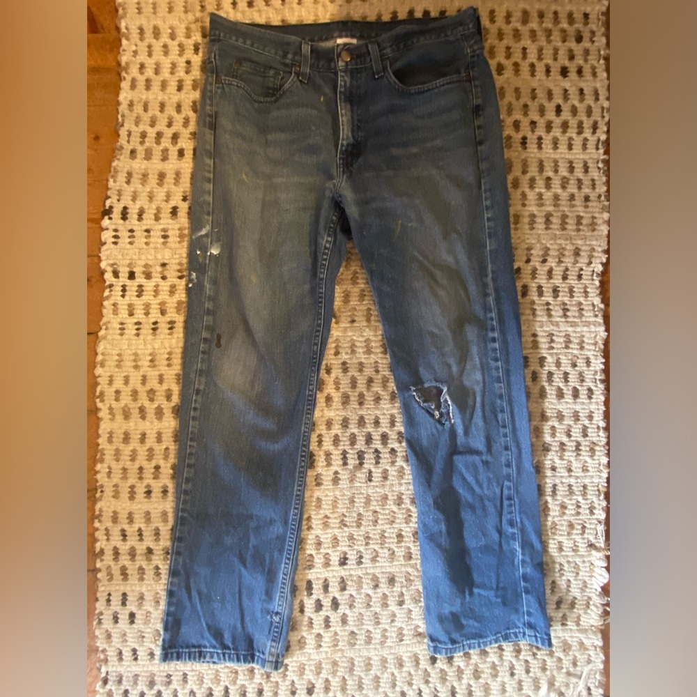 Faded Glory Denim Jeans 👖 Distressed & Painted Size 32 x 30 Unisex